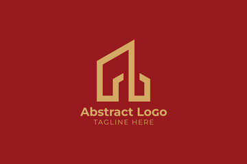 illustration of a building,  Architecture logo design, abstract construction company residential contractor and General Contractor brand design template