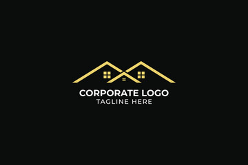 Naklejka premium house logo design, Architecture logo design, abstract construction company residential contractor and General Contractor brand design template, Architect and Construction vector 