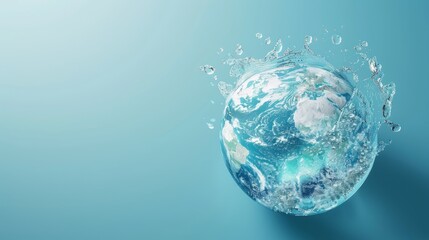 Obraz premium World water monitoring day background concept. Water day. Concept of sustainable environment and sustainable development. Background with copy space