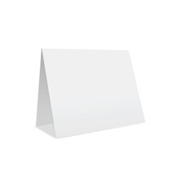 White, blank tabletop calendar standing upright with spiral binding. Vector