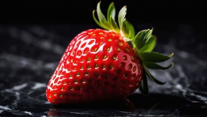 Ripe Strawberry Elegance, A Minimalist Composition