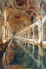  Illustration of an interstellar journey, intricate and vibrant, spaceships, shades of black and white, detailed landscapes, creatures, dark gray, artwork is inspired, ZdzisBaw BeksiDski's