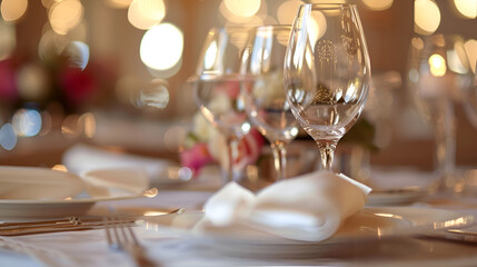 Detail of an elegant dinner setting