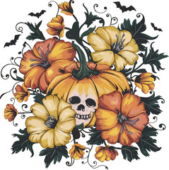 Halloween Floral Fall Pumkin