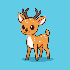 Cute deer smiling cartoon vector illustration