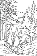 winter forest with trees