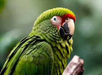 Fototapeta premium Beautiful portrait of a beautiful green little parrot