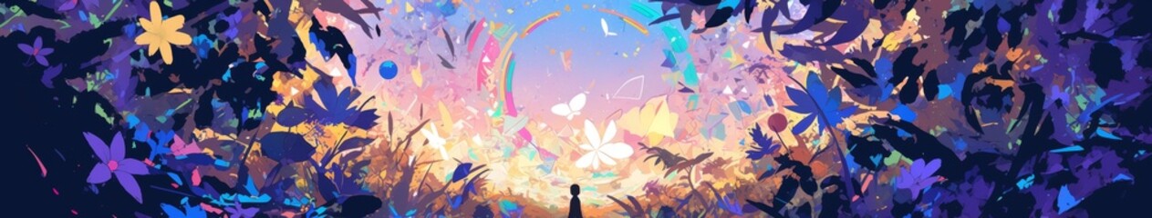 Nature-Inspired Abstract Concept of Mental Health Featuring Vines and Flowers with Holographic Elements, Abstract Human Face Combined with Plants, Imaginative and Serene Bestseller Book Background or 