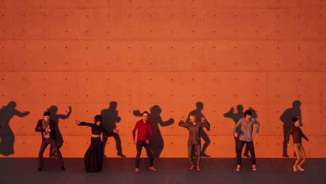 dancer sunlight group people sunset people silhouette