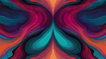 Obraz premium abstract psychedelic background with bold, contrasting colors, and flowing, organic shapes that blend seamlessly into one another, creating a hypnotic effect