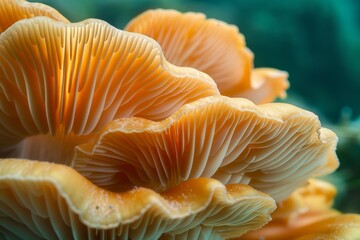 Mushroom Gills: Explore the delicate gills underneath a mushroom cap.