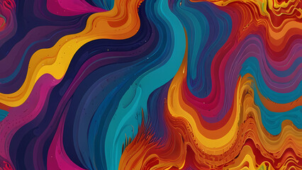 abstract psychedelic background with bold, contrasting colors, and flowing, organic shapes that blend seamlessly into one another, creating a hypnotic effect