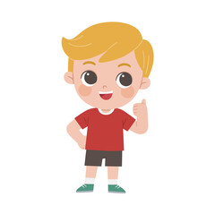 Happy kid thumbs up with cheerful expression. Kid  thumbs up agreeing and giving approval.