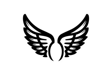 Sketch angel wings. Angel feather wing illustration.