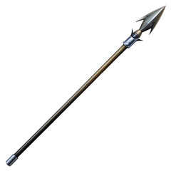 Black spear isolated on transparent background