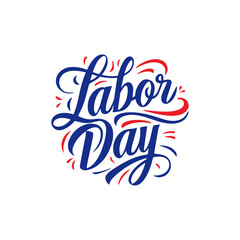 Happy Labor Day Calligraphy transparent illustration design template usa color theme for shirts, website and apps.