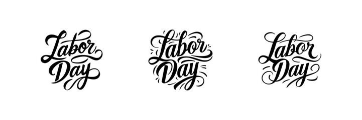 Happy Labor Day Calligraphy set vector illustration design for social media posts, cards, banners, t-shirts, etc.