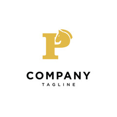Letter P Chess Horse Logo icon vector template