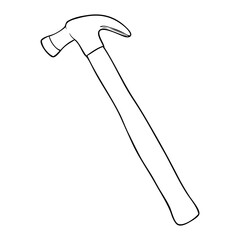 hammer line vector illustration