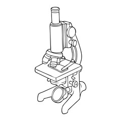microscope line vector illustration