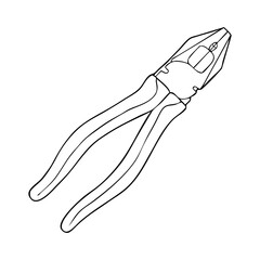pliers line vector illustration