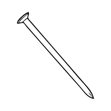 black and white nail on white background clip art preview