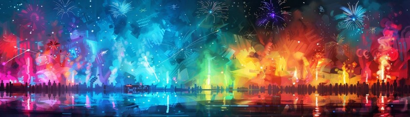 Obraz premium abstract colorful background with glowing lines
