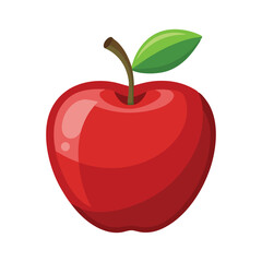 Apple fruit flat vector illustration on white background.