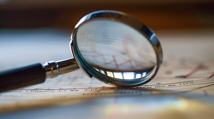Fototapeta premium magnifying glass on the newspaper