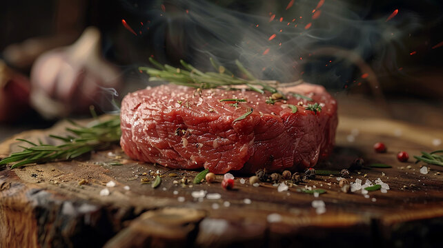 Filete de Res Cocin&aacute;ndose con Humo