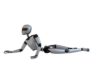 cyber robot android 3d render