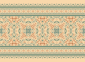 Seamless geometric ethnic asian oriental and tradition pattern design for texture and background. Silk and fabric pattern decoration for carpet, Thai clothing, wrapping and wallpaper