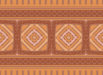 Seamless geometric ethnic asian oriental and tradition pattern design for texture and background. Silk and fabric pattern decoration for carpet, Thai clothing, wrapping and wallpaper