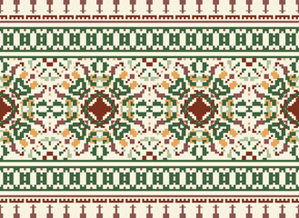 Seamless geometric ethnic asian oriental and tradition pattern design for texture and background. Silk and fabric pattern decoration for carpet, Thai clothing, wrapping and wallpaper