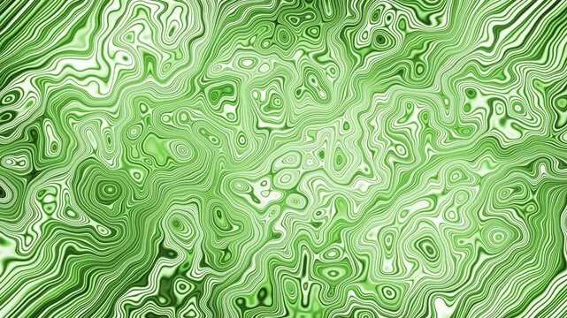 Abstract blurry green curvy lines pattern loop animation background.