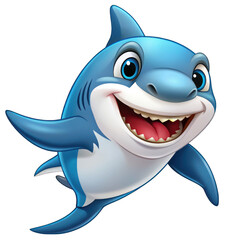 Fototapeta premium Happy shark isolated on transparent background