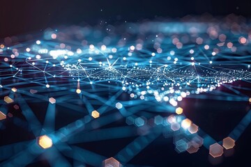 Digital map of California US Network Connection created with Generative AI