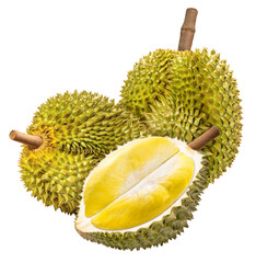 Durian The King of (Tropical) Fruits isolate on white background PNG File.