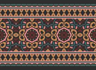 Geometric patchwork ethnic pattern vector for tribal boho design,Wallpaper,Wrapping,Fashion,Carpet,Clothing,Knitwear,Batik,Illustration.
