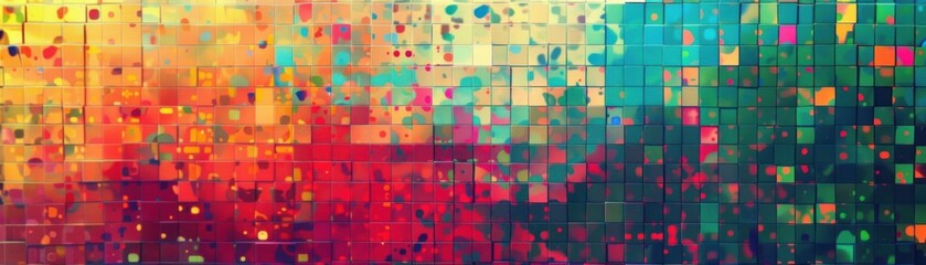 Retro Pixelated Digital Mosaic Pattern with Vintage Vibes