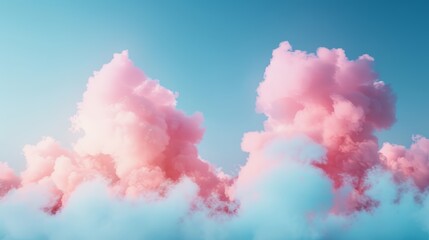 Naklejka premium A beautiful bright sky with fluffy white clouds on a sunny day