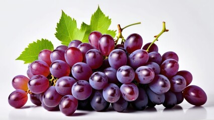 Fototapeta premium Purity in Simplicity, Monochromatic Red Grapes on White Backdrop