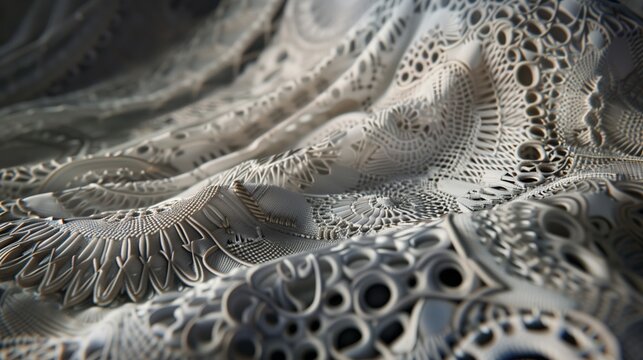 Intricate lacework reveals exceptional craftsmanship, showcasing dedicated artistry and meticulous detail.