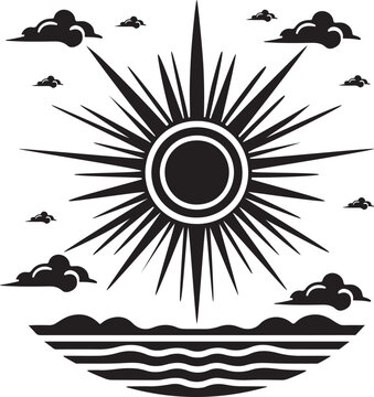 Stylish sun vector illustrator