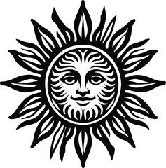 Stylish sun vector illustrator
