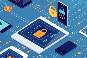 Illustration of digital identity verification with blockchain technology, Digital identity verification, decentralized security
