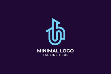 letter uh home roof modern Architecture logo design, abstract construction company residential contractor and General Contractor brand design template, Architect and Construction vector
