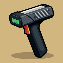 Numeral-icon laser thermometer A laser thermometer cartoon with numbers isolated vector web design symbol on a white background
