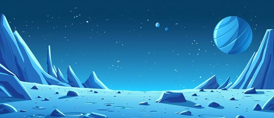 moon space planet surface cartoon vector background galaxy alien outer illustration game fantasy land scene universe crater sky lunar landscape earth ground night blue astronaut rock science world des