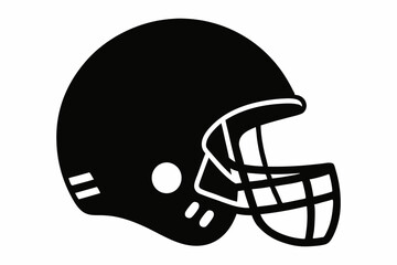 American Football Helmet Silhouette Vector, football helmet flat icon, Helmets black Clip art © Trendy CraftSVG